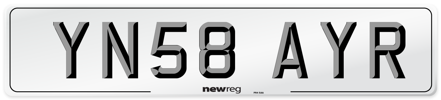 YN58 AYR Number Plate from New Reg